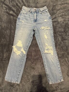 Garage Light Blue Distressed Boyfriend Jeans